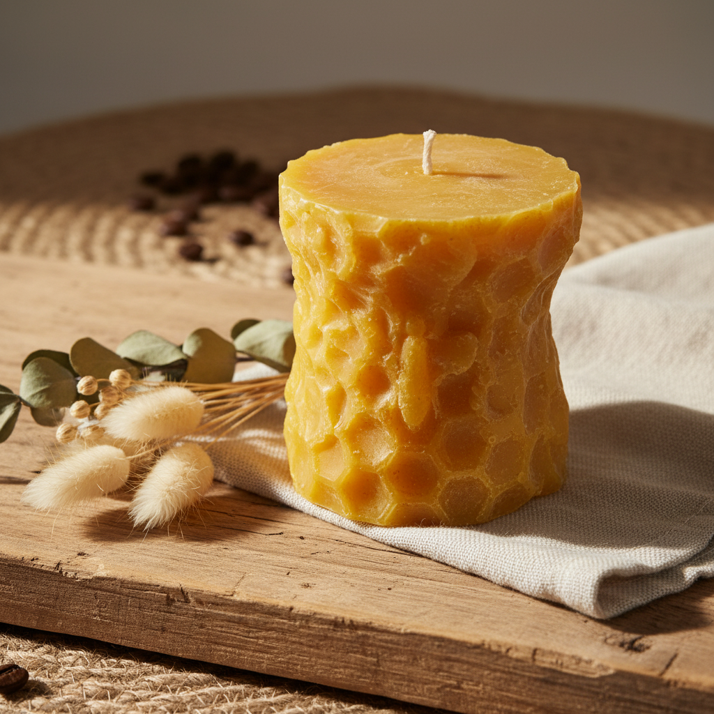 Nectar And Bloom candle in rustic setting