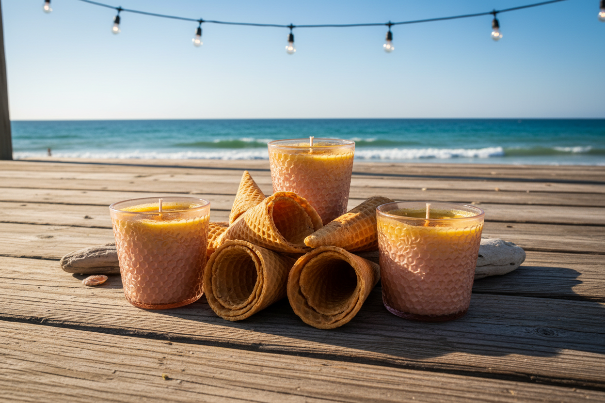 Pink Glass Candles - Boardwalk