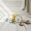 Rustic Pastel Green Candle with Yellow Wax