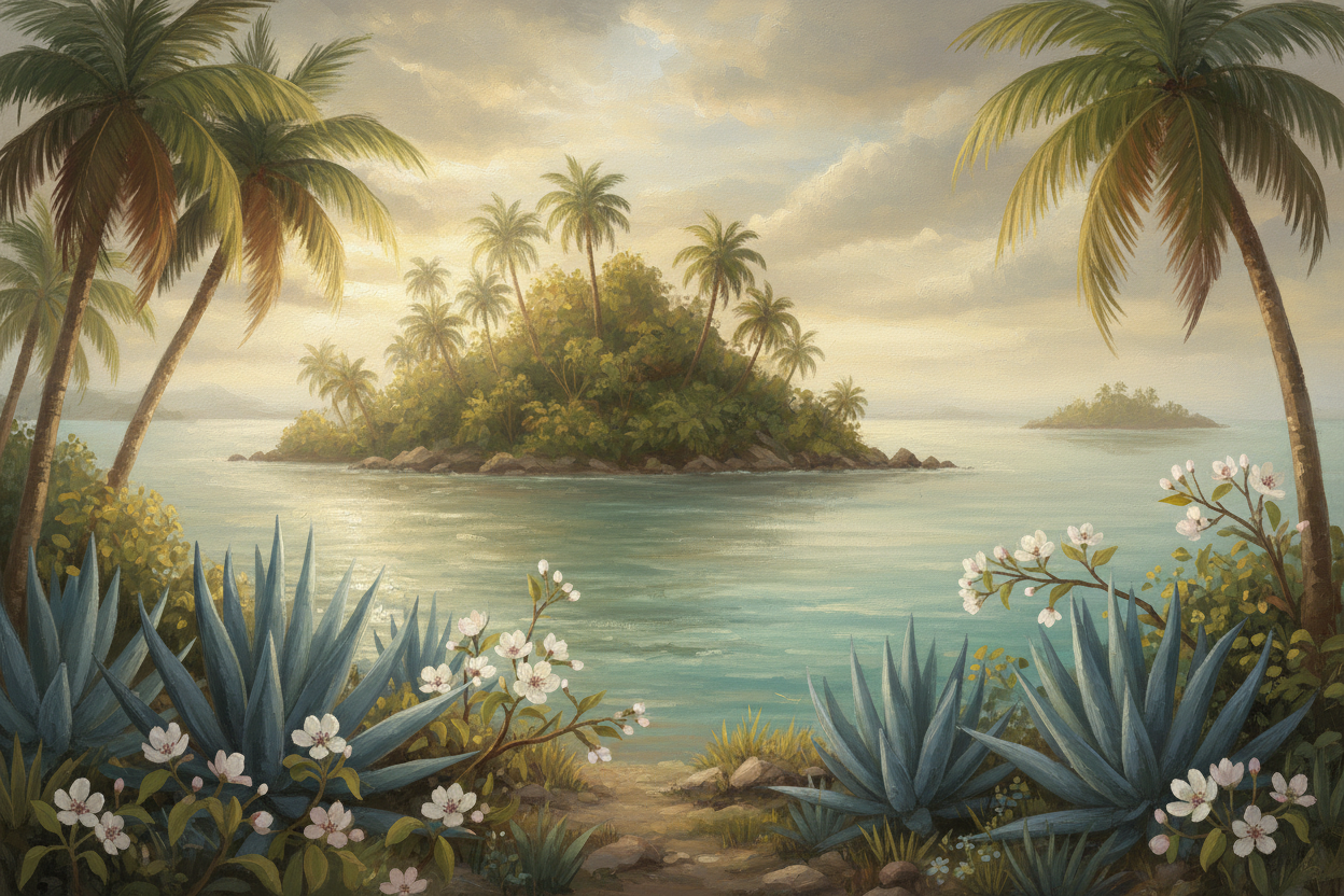 Tropical Island with Agave, Coconuts, Pear Blossom & Ocean Mist