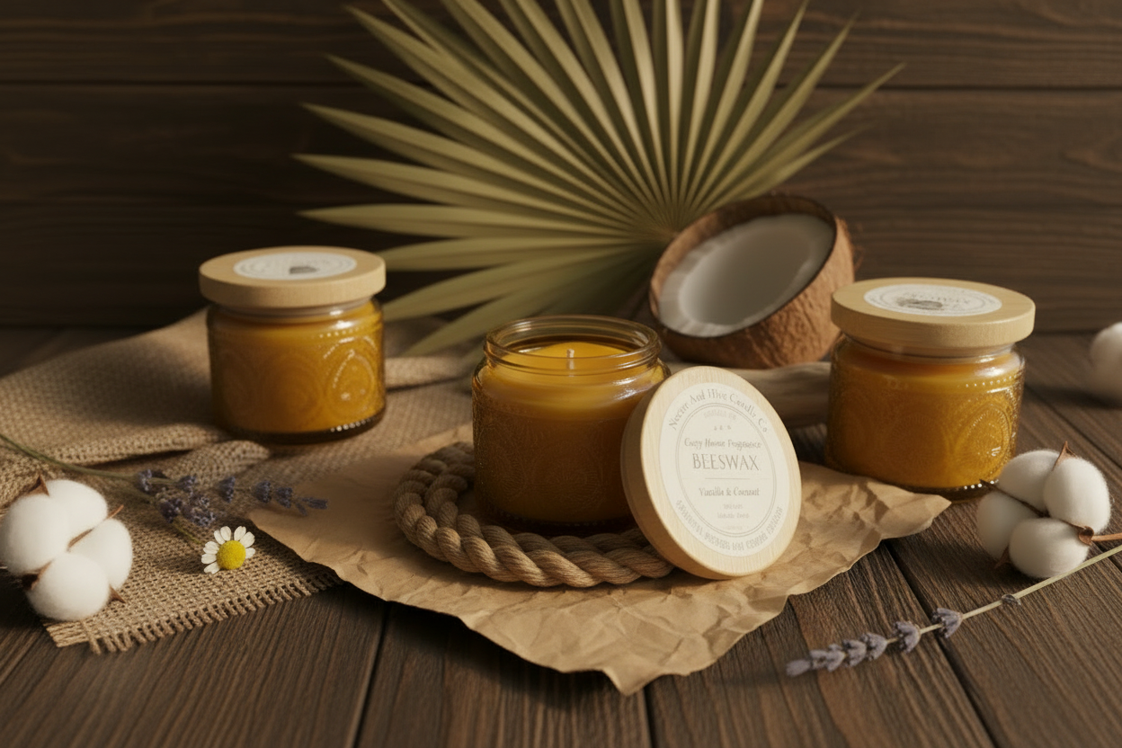 Vanilla and Coconut Candle Display